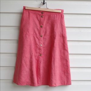 Faux Suede High Rise Midi Skirt in Bubble Gum Pink